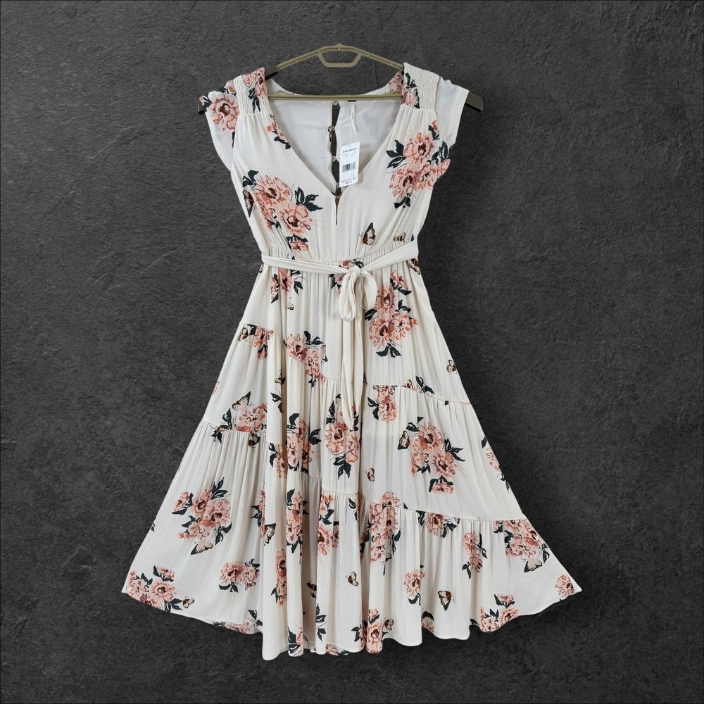 Free People Dress Womens Size‎ 2 White Floral Maxi Boho Cottagecore